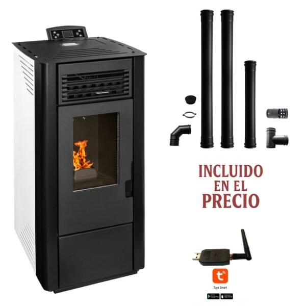 media-33-600x600-1.jpeg Estufa de Pellets + Kit de instalacion + Wifi Incluido | 10,6 kW, 180 m³ - Imagen 1